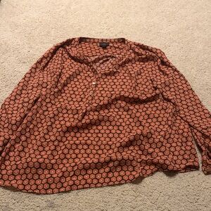 JM Collection Rust Geometric Blouse